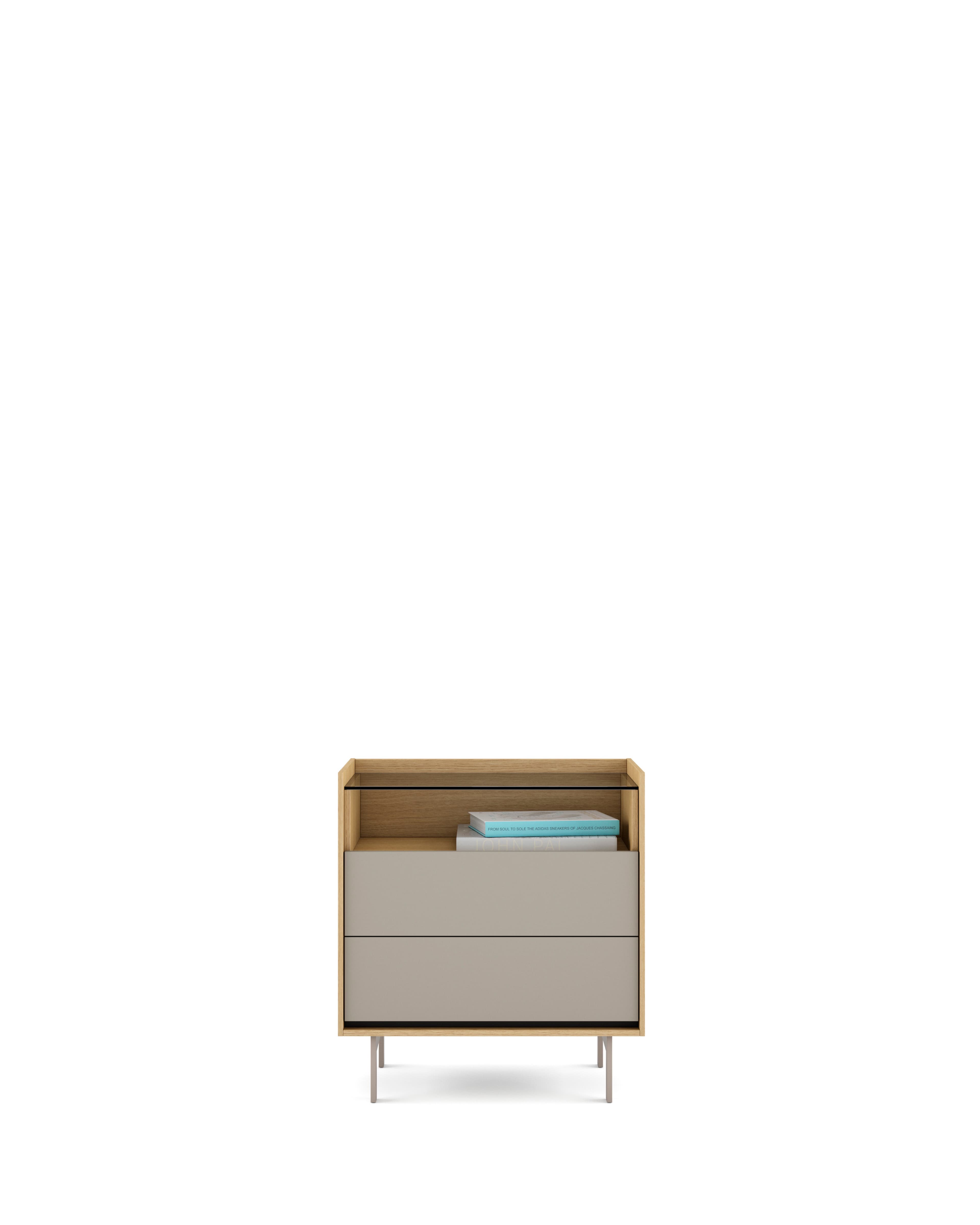MESITA KUBIK CRISTAL B - 2 CAJONES
