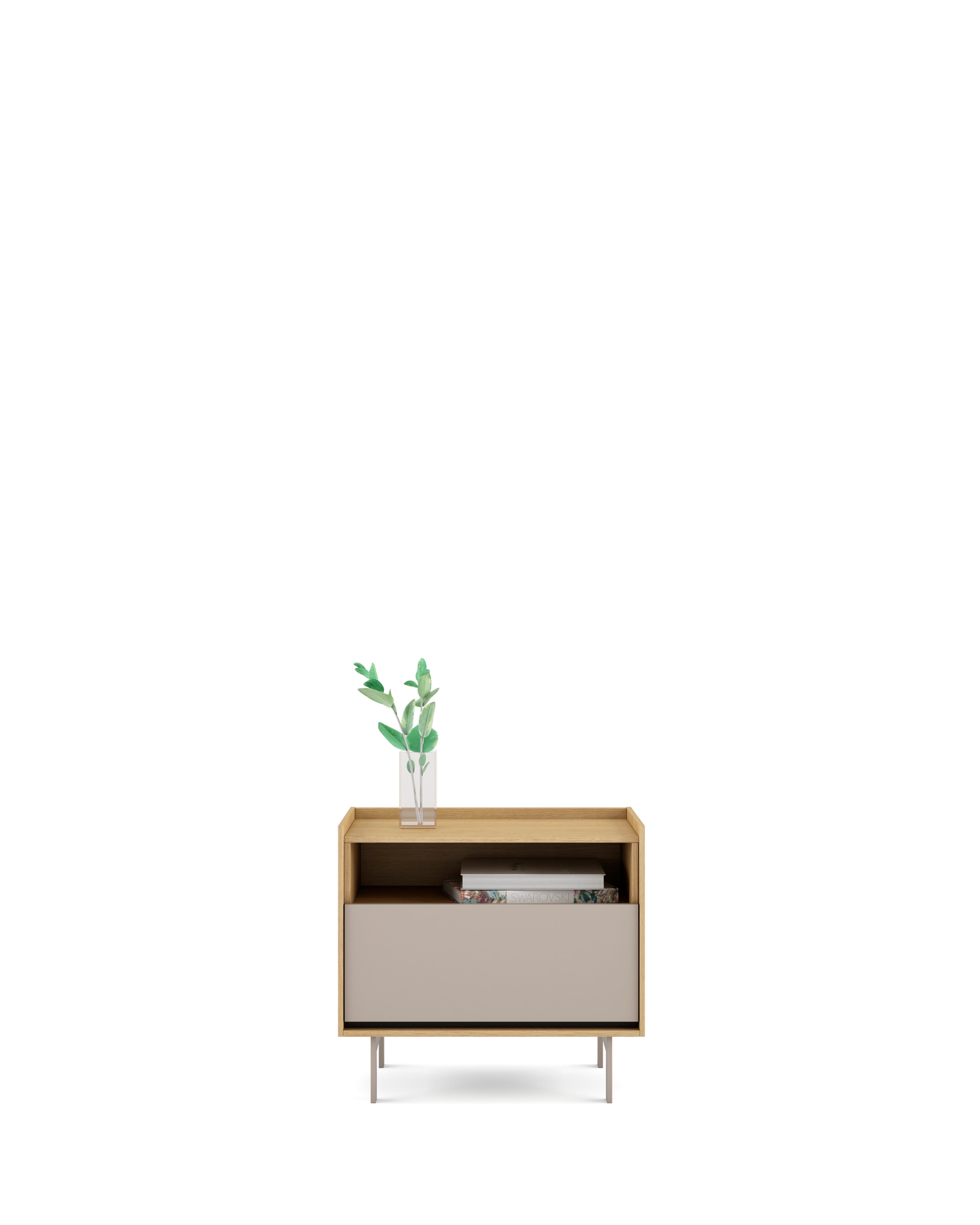MESITA KUBIK TAPA MADERA A - 1 CAJON CONTENEDOR