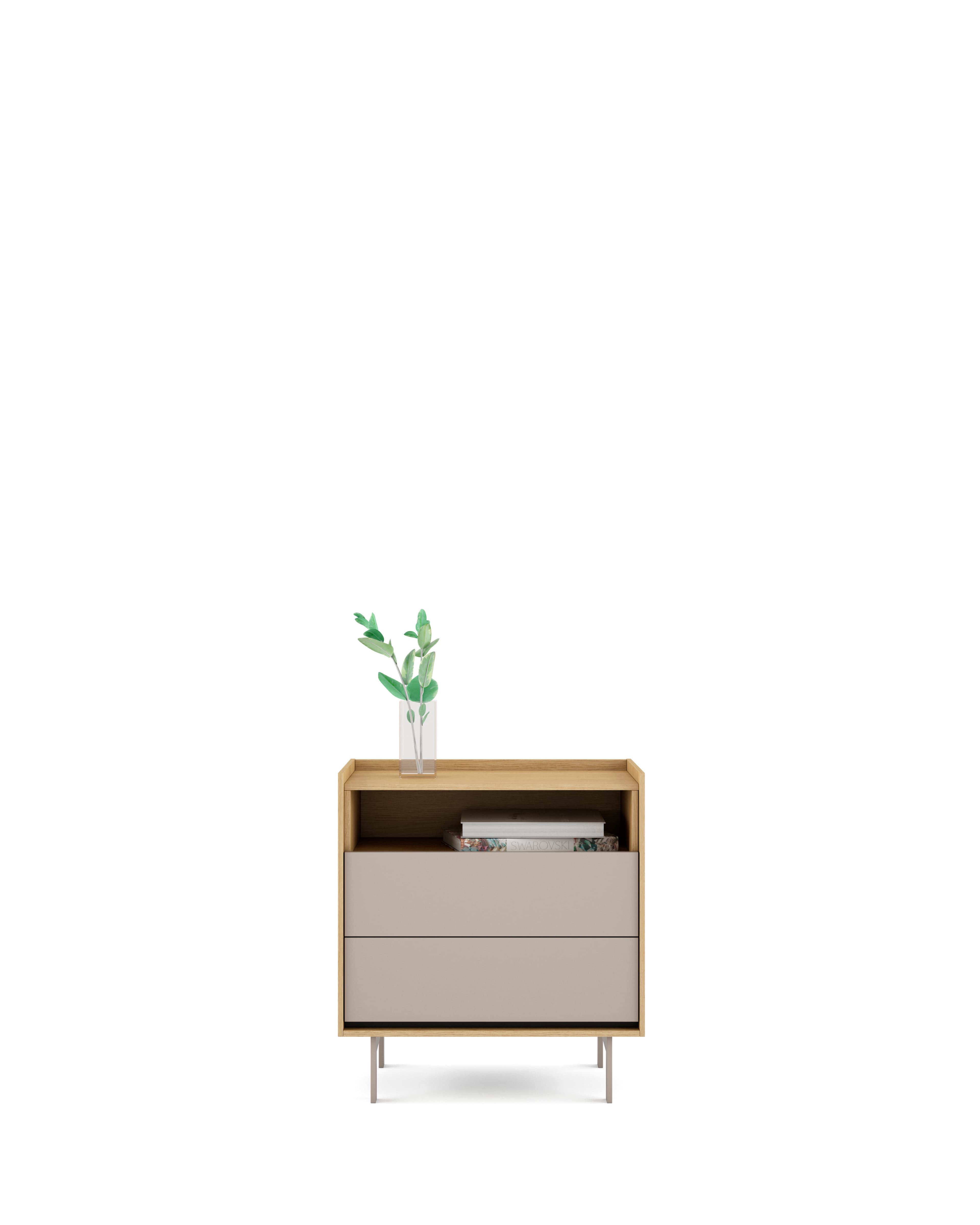 MESITA KUBIK TAPA MADERA B - 2 CAJONES